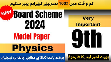9th Class Physics Scheme & Model Paper 2024