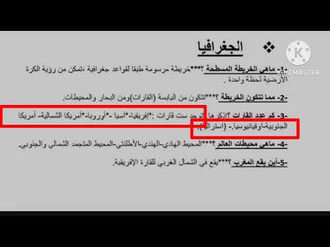 السادس إبتدائي مراجعة شاملة إستعدادا للإمتحان الموحد المحلي الدورة الأولى مادة الإجتماعيات/الجغرافيا