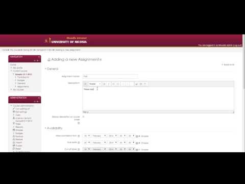 Moodle intranet - Add an assignment