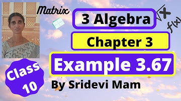 TN class 10 maths ch 3  Algebra example 3.67 matrix by Sridevi mam , 10th std