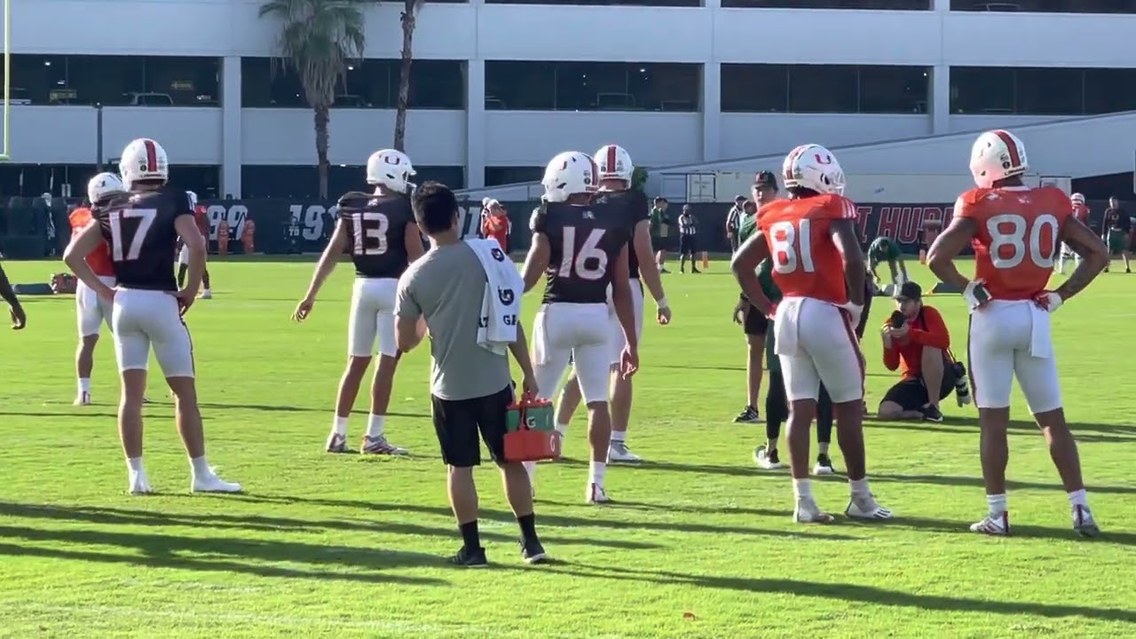 Miami Hurricanes spring practice March 22, 2022 QB drills - YouTube