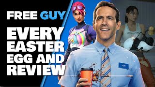 Every Free Guy Video Game Easter Egg & Reference YOU MISSED & Review Fortnite, Pokimane, Half-Life
