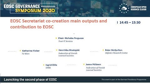 4th: Co-creation main outputs and contribution to EOSC - Oct 22 #EOSCSymposium2020
