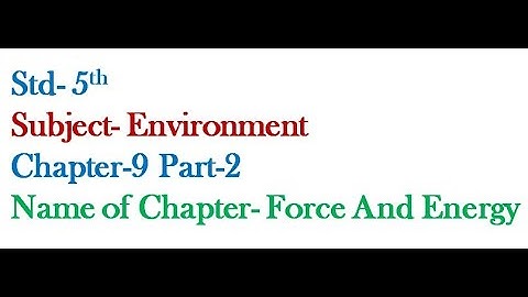 Force and Energy, Chapter 9, Part 2