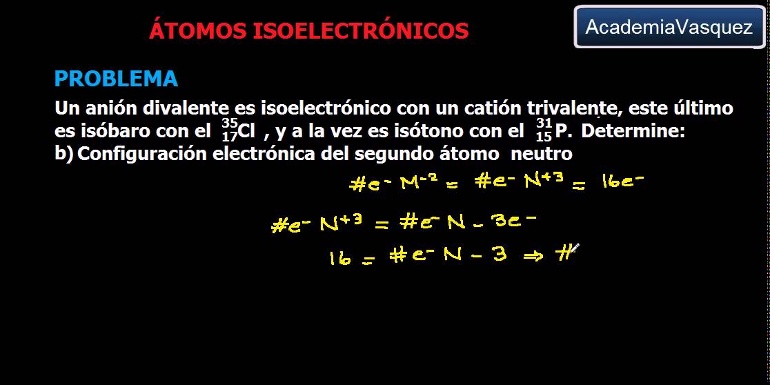 Átomos isoelectrónicos: Problema 1 - YouTube