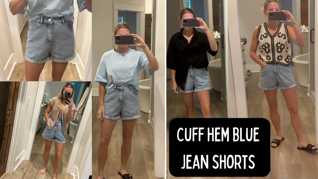 Cuff Hem Blue Jean Denim Shorts