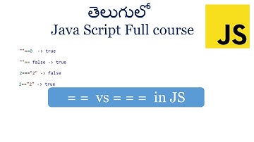 ==  vs ===  in JavaScript |equality operator in Javascript |JavaScript for beginners in Telugu
