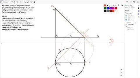 Sombras - Determinação dos planos tangentes luz/sombra em cone com base horizontal