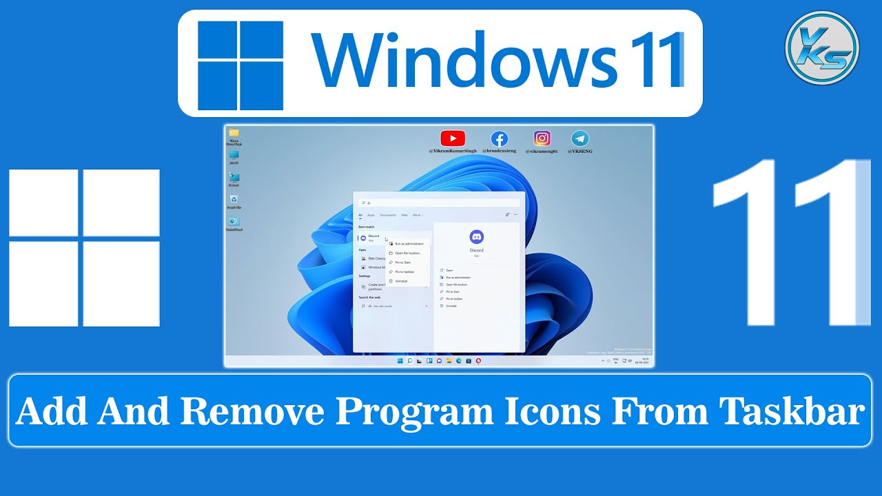 How To Add And Remove Program Icons From Taskbar In Windows 11 YouTube