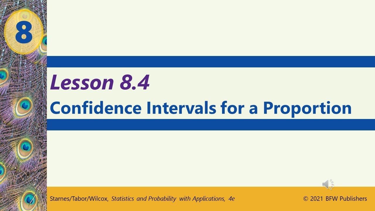 Honors Stats: 8.4 Confidence Intervals for a Proportion - YouTube