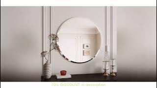 Best Products You Should Know! #Round Wall Mirror Decor Mirror Frameless Vanity Mirror with Bevel