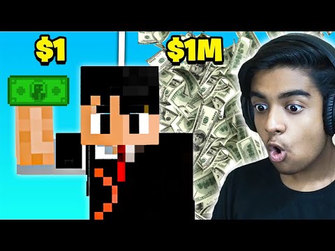 I Became a MILLIONAIRE with ONE DOLLAR in Minecraft…