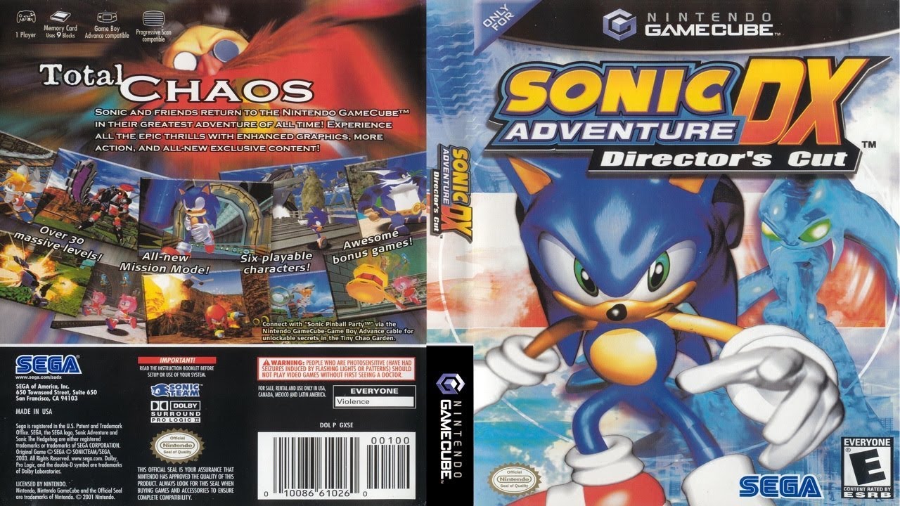 Sonic gamecube rom. Sonic Adventure 2 GAMECUBE. Sonic Adventure DX: Director's Cut. Sonic Adventure DX - Director's Cut GAMECUBE обложка. Sonic Adventure DX 2003.
