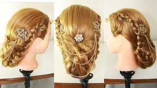 easy juda hairstyle for party | party hairstyle | hair style girl | braided bun