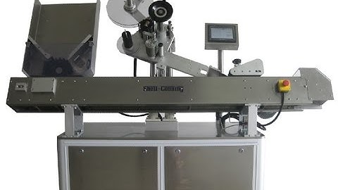 horizontal sticker labelling machine for vials with feeding system automatic label applicator