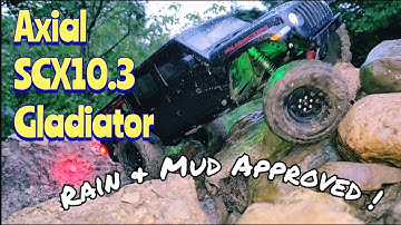 Axial SCX10.3 Gladiator. Rain + Mud = Fun at Crawler County!