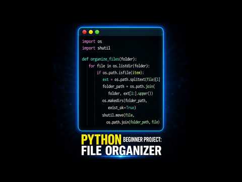 Python Beginner Project: Build a File Organizer in Minutes