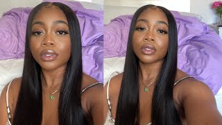 طريقة تركيب باروكة بشعر مستقيم مقاس 4×4 مع Vivi Babi hair screenshot 4