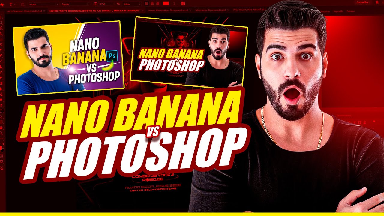NANO BANANA vs PHOTOSHOP QUEM VENCE? 🎨 SERÁ O FIM DO PHOTOSHOP? - YouTube