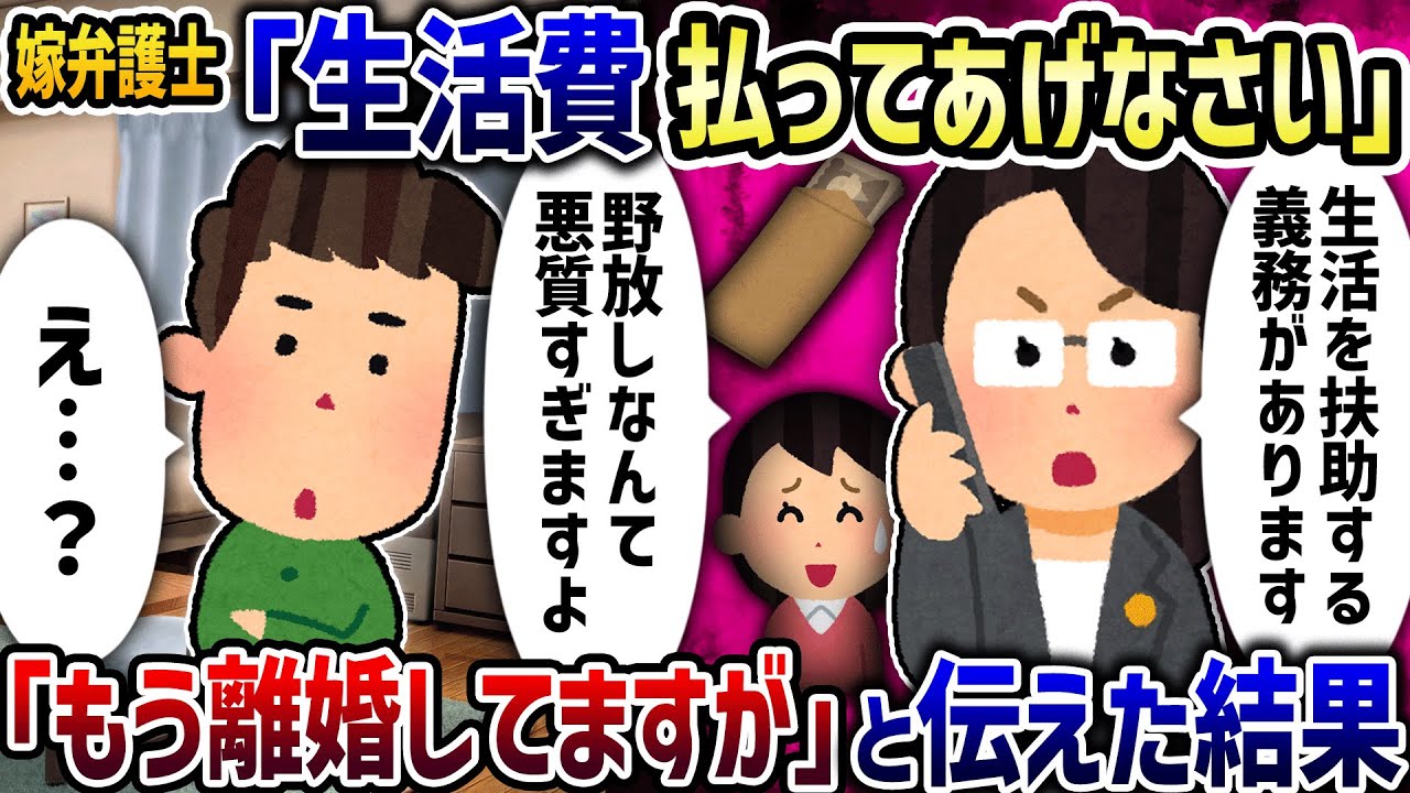 元汚嫁弁護士「生活費払ってあげなさい」→「もう離婚したから払わない」と伝えた結果【2ch修羅場スレ】【2ch スカッと】【ゆっくり解説】