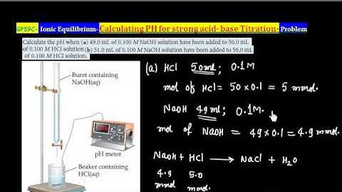 Lonic Equilibrium - Calculating PH for Strong Acid  Base Titration -  GP59C