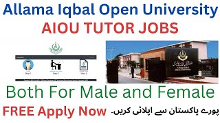 AIOU Tutor Jobs | Jobs in AIOU | Tutor Jobs in Allama Iqbal Open University | Success with Farid
