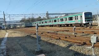 E501系K754編成 入れ換え列車 大工町踏切通過シーン
