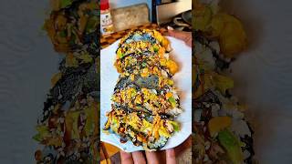 VIRAL SUSHI TACOS🍣🌮 #fypyoutube #viralrecipe #trendyshorts #summerfood #foodiereview