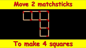 Move 2 matchsticks to make 4 squares | Matchstick puzzle | Puzzled