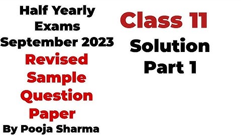 Class 11 || Revised Half Yearly Sample Paper Solution 2023 || Maths || Part 1 || HBSE