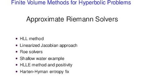 FVMHP21   Approximate Riemann solvers