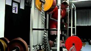 20110218 squat 250 kg + 38 kg chains in titan centurion