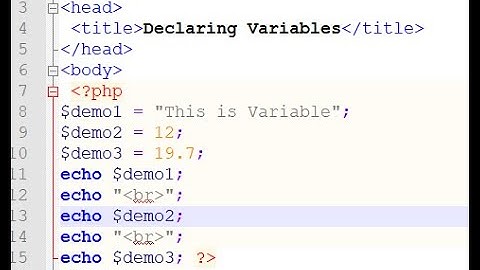 how to use var in php with html