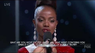 Miss Universe 2016 - Donald Trump & Miss Kenya - Controversial Answer during the Coronation Night