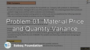 Problem 01: Material Price and Quantity Variance, Accounting Lecture | Sabaq.pk