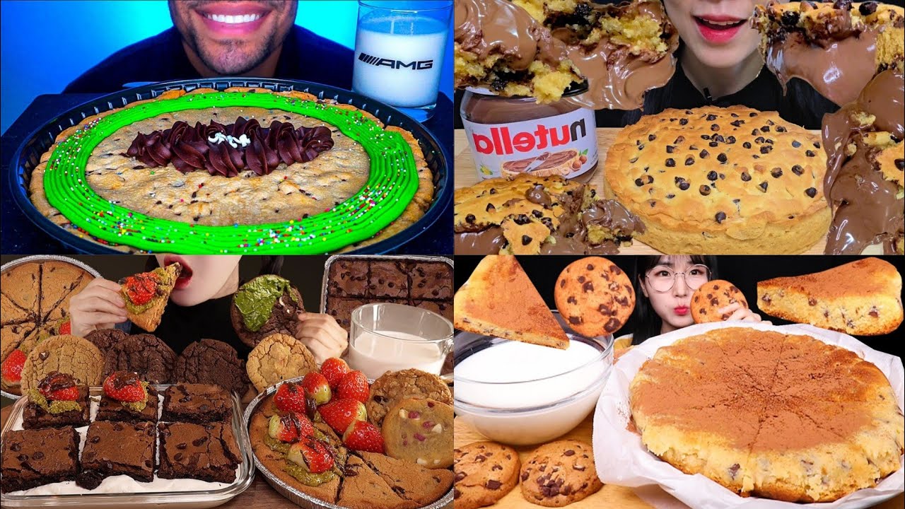 GIANT CHOCOLATE CHIP COOKIES MUKBANG 