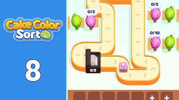 Cake Color Sort Level 8 Full Walkthrough