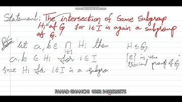 Group theory - Intersection of Subgroup | Intersection of subgroups of a Group G is again a Subgroup