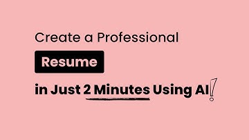 Create a Professional Resume in Just 2 Minutes Using AI!