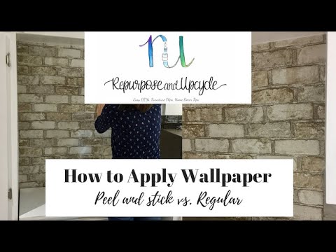 HOW TO APPLY WALLPAPER; peel and stick vs. regular glue down wallpaper