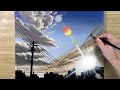 Acrylic Landscape Painting Time-lapse / Cloudscape / Daily Challenge #137 / 아크릴화