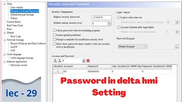 How to set password in delta hmi | password setting in delta HMI | Delta HMI password | hmi password