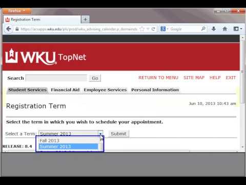 Students - Make an Advising Appointment using TopNet