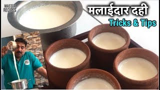 मलाईदार दही with tricks  | How to make Dahi or Curd at home | Thick Curd Recipe |