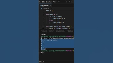 how to count frequency of each character in a string ( python for beginners )#python #string