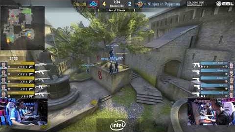 NiP triple nade boost on cobble force buy ESL Cologne 2017