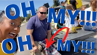 *on CAMERA* Dad RIPPED his pants in PUBLIC (embarrassing)