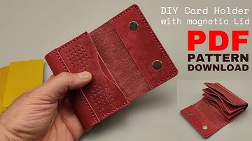 How to make Leather Accordion card wallet | tutorial | free PDF pattern