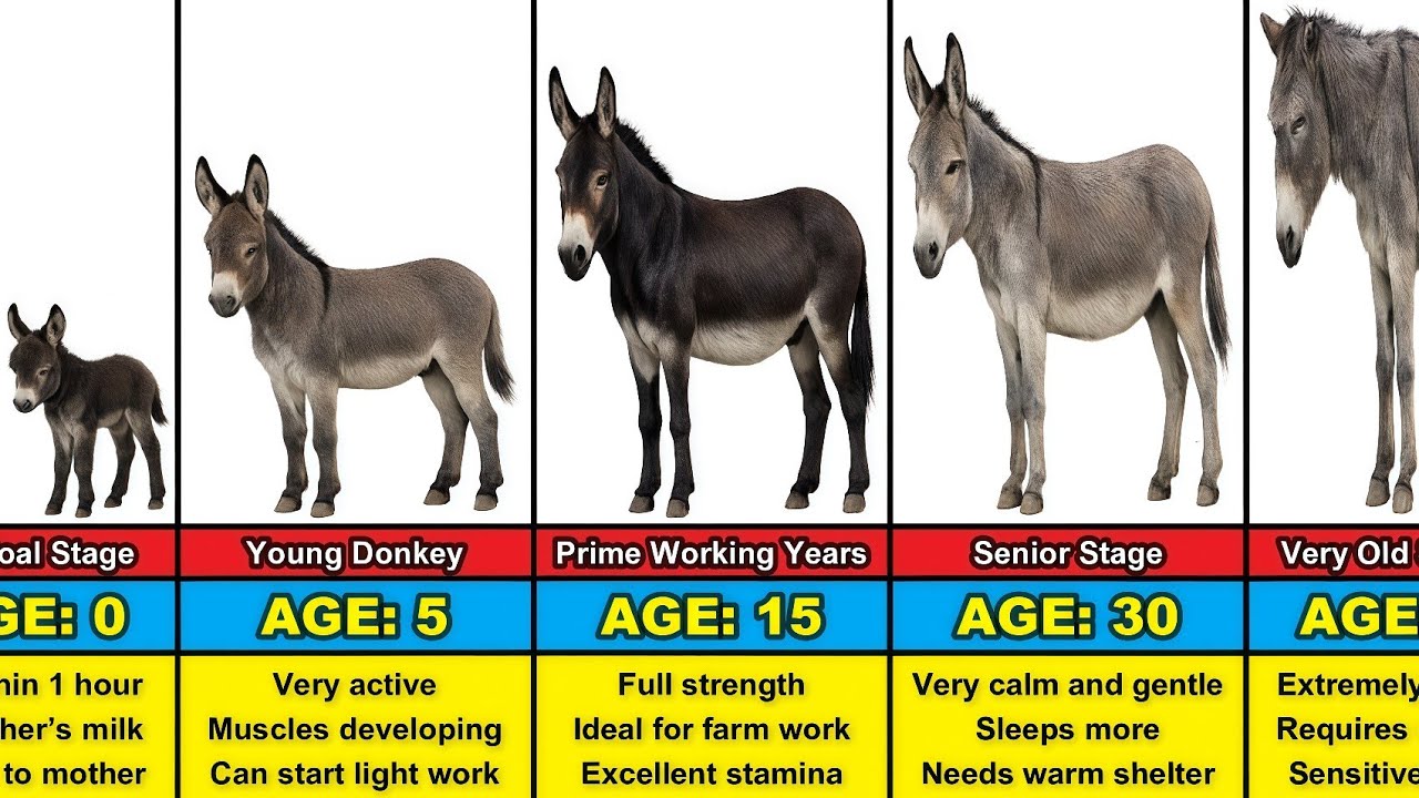 Donkey Transformation From 0 to 40 Years Old - YouTube