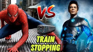 4K Spider Man VS GeOne  (Train stopping best scene)#Spiderman2 / #Raone